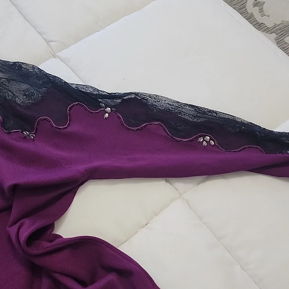 VENUS PURPLE SWEATER DRESS . VERY CLASSY! Size XL - Picture 4 of 4